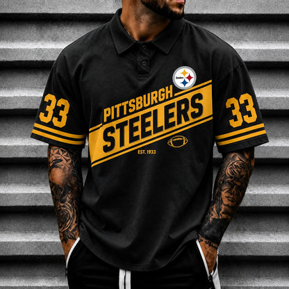 [SPECIAL OFFER] NEW CUSTOMIZED NFL14 PSB PITTSBURGH STEELERS POLO SHIRT