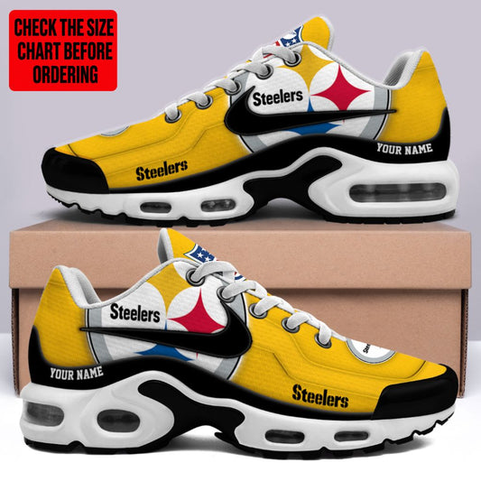 LIMITED EDITION - NEW CUSTOMIZED NFL14 PSB PITTSBURGH STEELERS AIR MAX PLUS SNEAKERS
