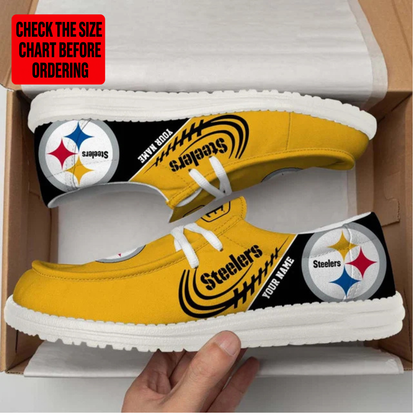 [SPECIAL OFFER] NEW CUSTOMIZED NFL14 PSB PITTSBURGH STEELERS LOAFER SHOES
