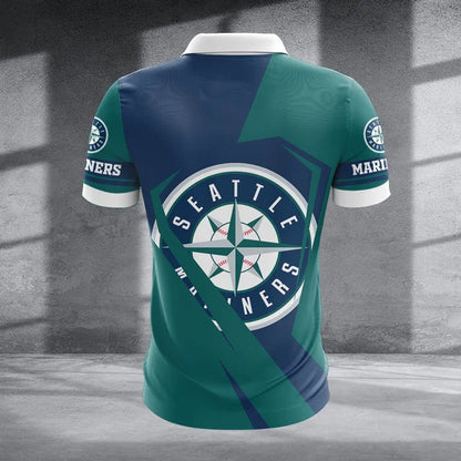 [FLASH SALE] NEW CUSTOMIZED MLB14 SMS SEATTLE MARINERS ZIP POLO SHIRT