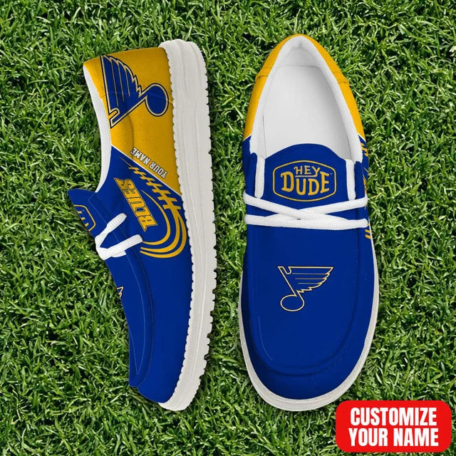[SUPER SALE] NEW CUSTOMIZED NHL14 SLB ST. LOUIS BLUES PREMIUM LOAFER SHOES