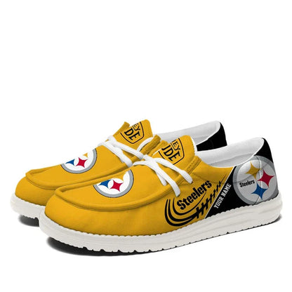 [SPECIAL OFFER] NEW CUSTOMIZED NFL14 PSB PITTSBURGH STEELERS LOAFER SHOES