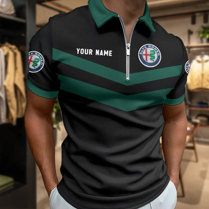 LIMITED EDITION - NEW CUSTOMIZED F115 ALR ALFA ROMEO ZIP POLO SHIRT
