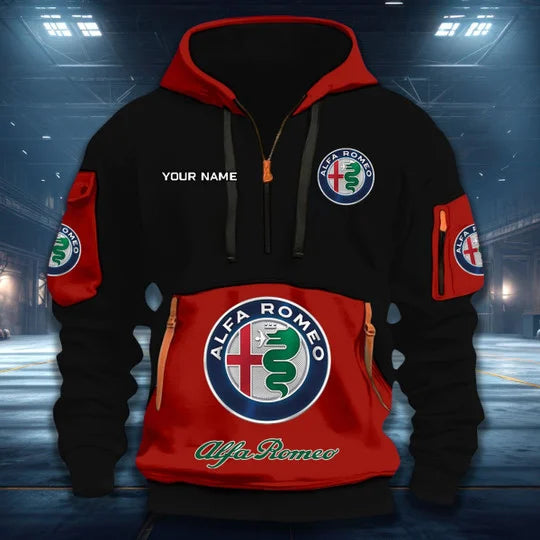 LIMITED RUN - NEW CUSTOMIZED F115 ALR ALFA ROMEO QUARTER ZIP HOODIE