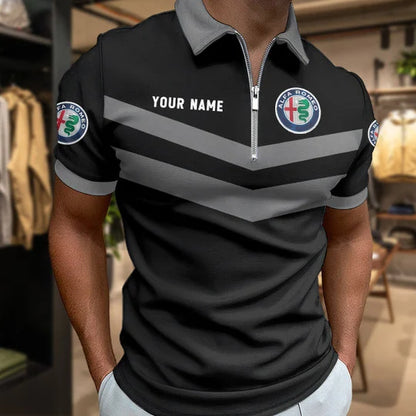 LIMITED EDITION - NEW CUSTOMIZED F115 ALR ALFA ROMEO ZIP POLO SHIRT
