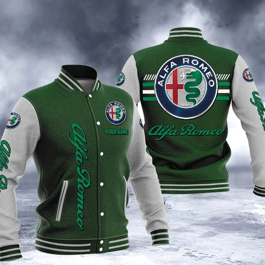 LIMITED RUN - NEW CUSTOMIZED F115 ALR ALFA ROMEO BASEBALL JACKET & SATIN VARSITY JACKET