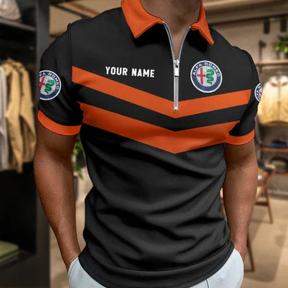 LIMITED EDITION - NEW CUSTOMIZED F115 ALR ALFA ROMEO ZIP POLO SHIRT