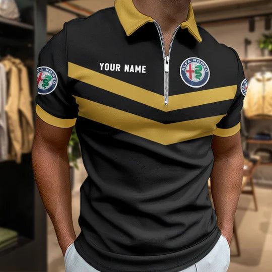 LIMITED EDITION - NEW CUSTOMIZED F115 ALR ALFA ROMEO ZIP POLO SHIRT