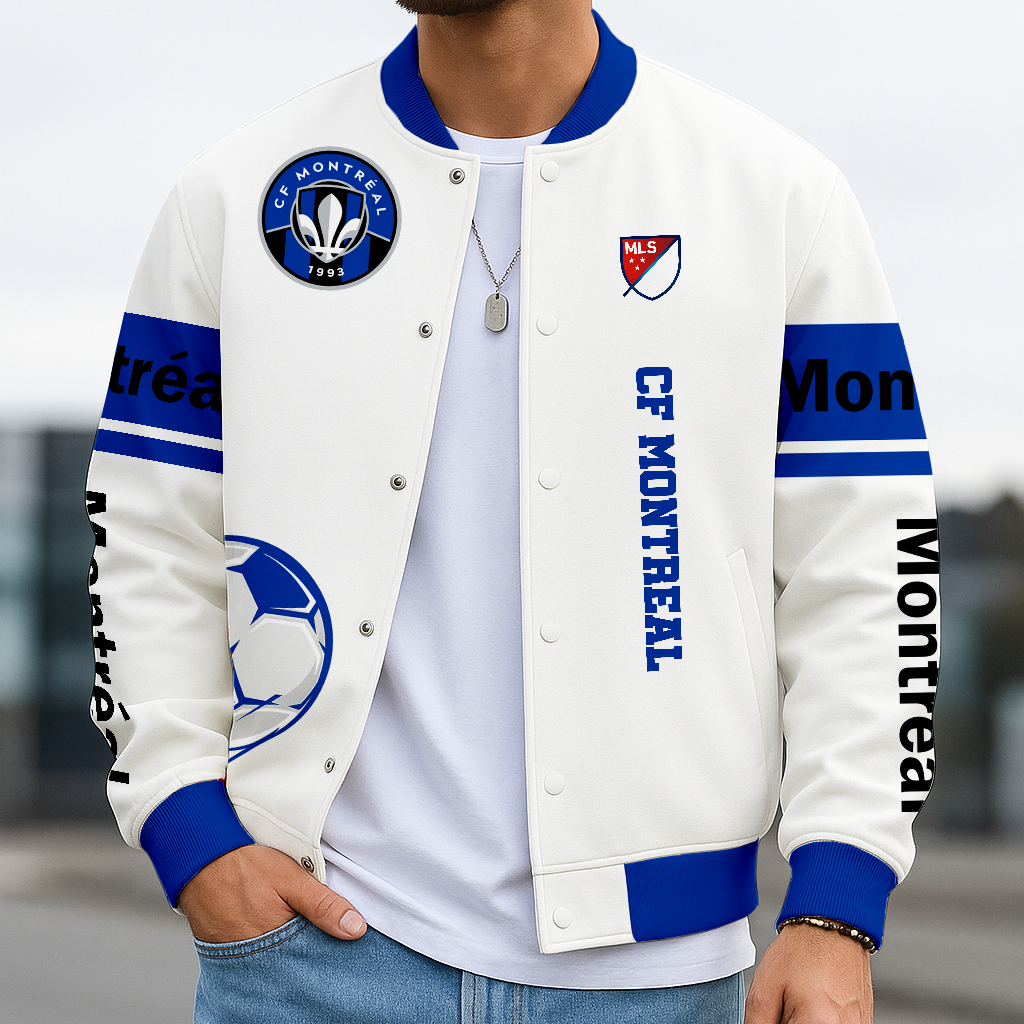 TOP SELLING - NEW CUSTOMIZED MLS15 CFM MONTRÉAL SATIN VARSITY & BASEBALL JACKET