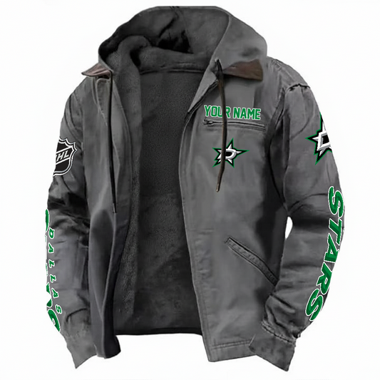 LIMITED EDITION - NEW CUSTOMIZED NHL15 DLS DALLAS STARSS HOODED CARDIGAN JACKET