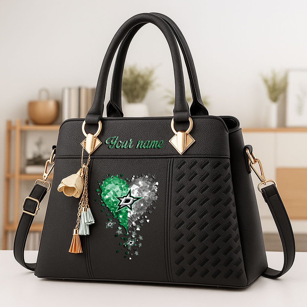 LIMITED EDITION - NEW CUSTOMIZED NHL15 DLS DALLAS STARS ZIP HANDBAG MULTICOLOR