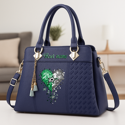 LIMITED EDITION - NEW CUSTOMIZED NHL15 DLS DALLAS STARS ZIP HANDBAG MULTICOLOR