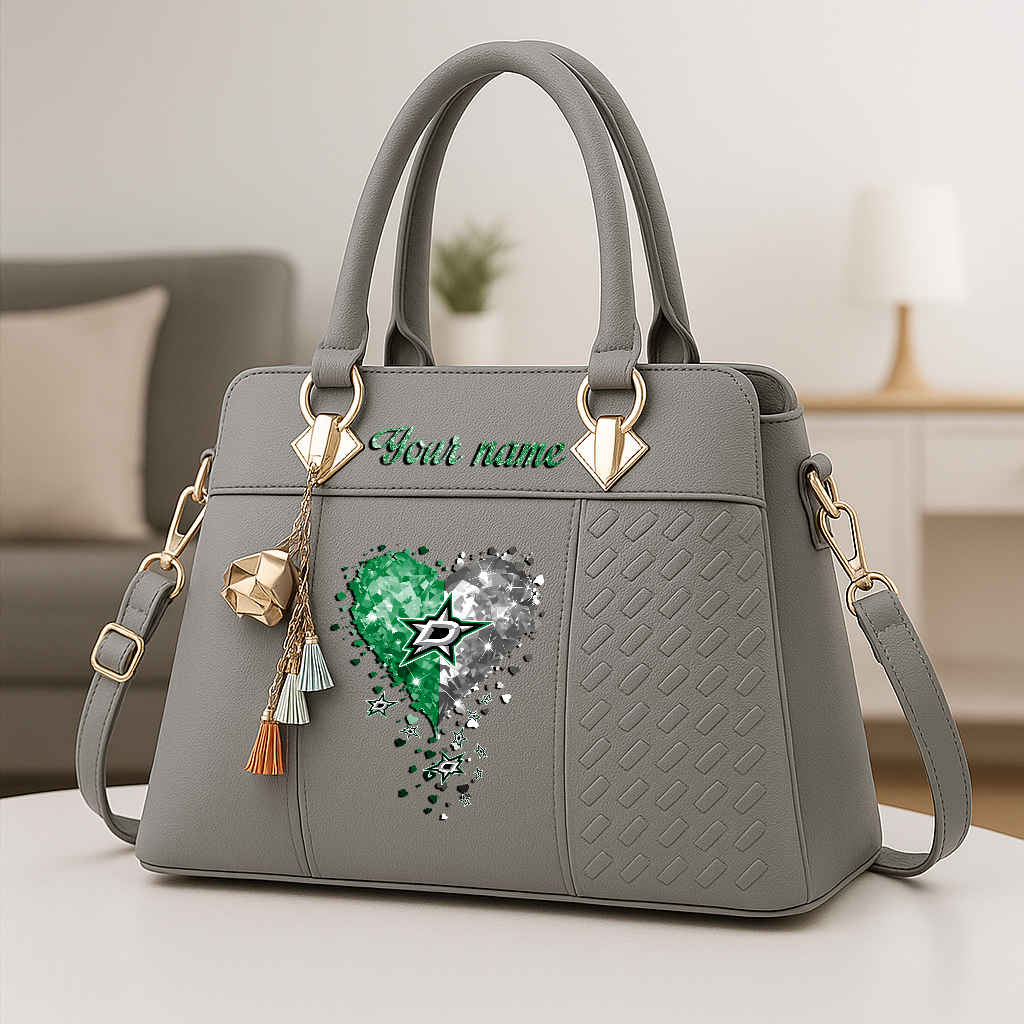 LIMITED EDITION - NEW CUSTOMIZED NHL15 DLS DALLAS STARS ZIP HANDBAG MULTICOLOR