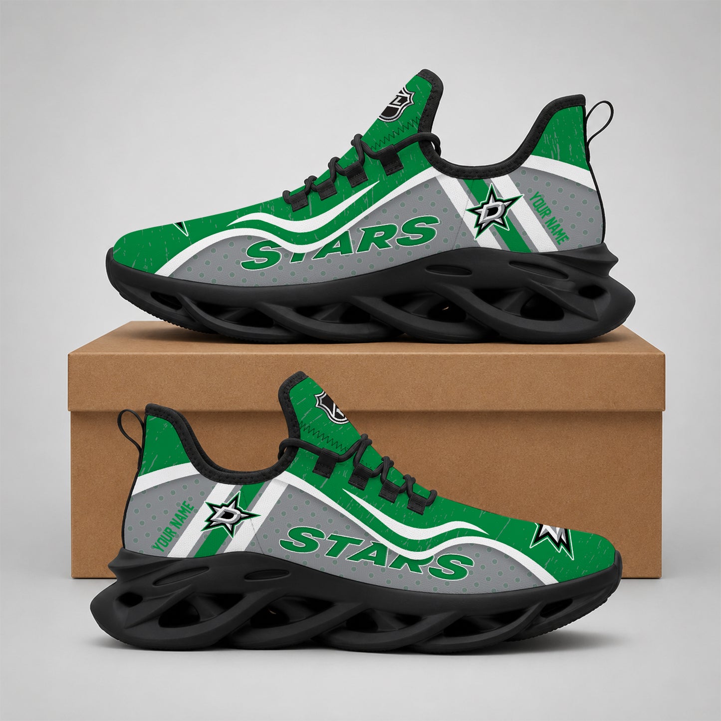 VIRAL EDITION - NEW CUSTOMIZED NHL15 DLS DALLAS STARS CLUNKY SNEAKERS