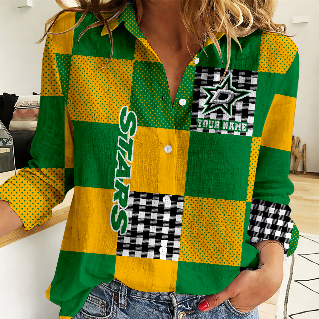 LIMITED EDITION - NEW CUSTOMIZED NHL15 DLS DALLAS STARS WOMEN CASUAL SHIRT FOR FAN