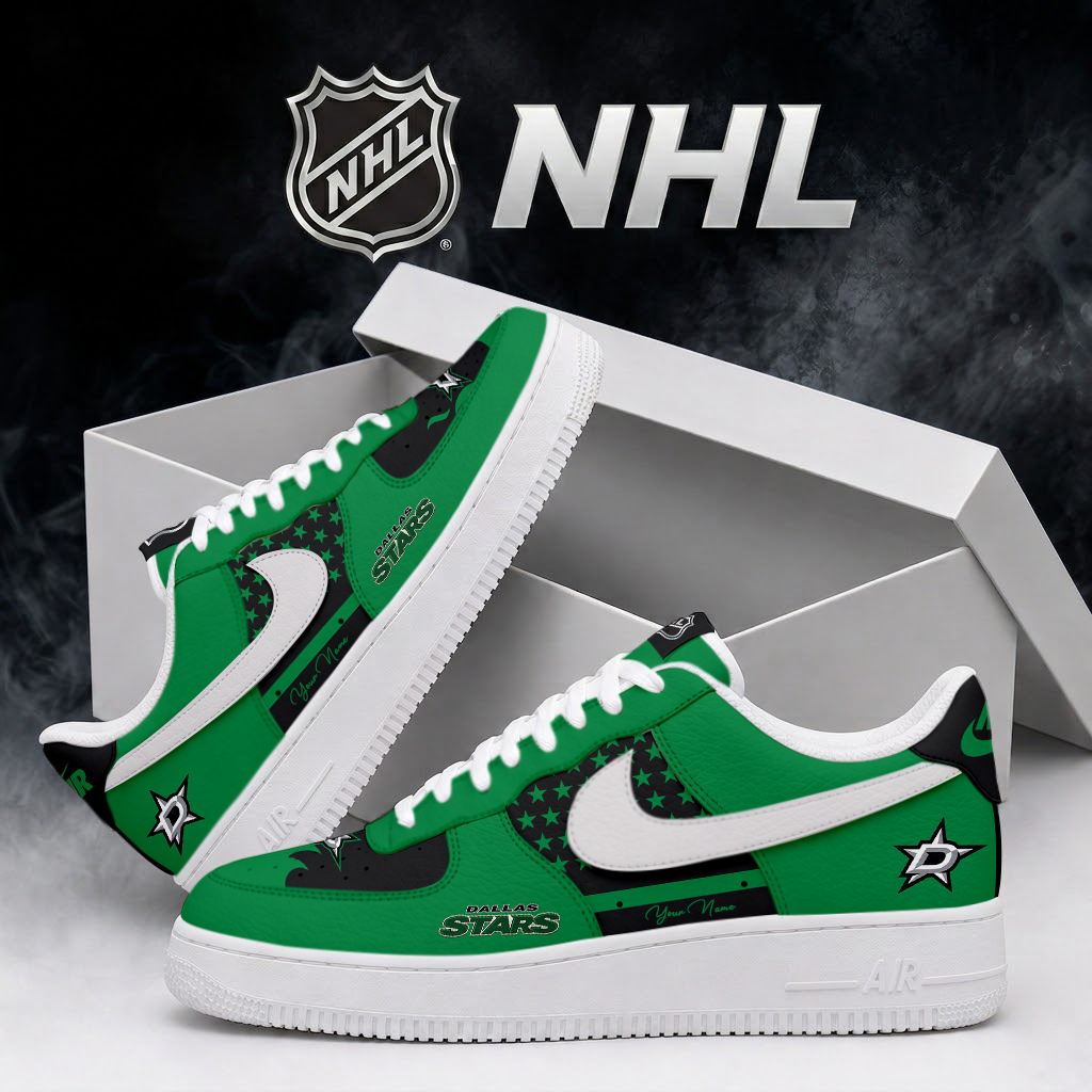 SPECIAL EDITION - NEW CUSTOMIZED NHL15 DLS DALLAS STARS AF1 SHOES