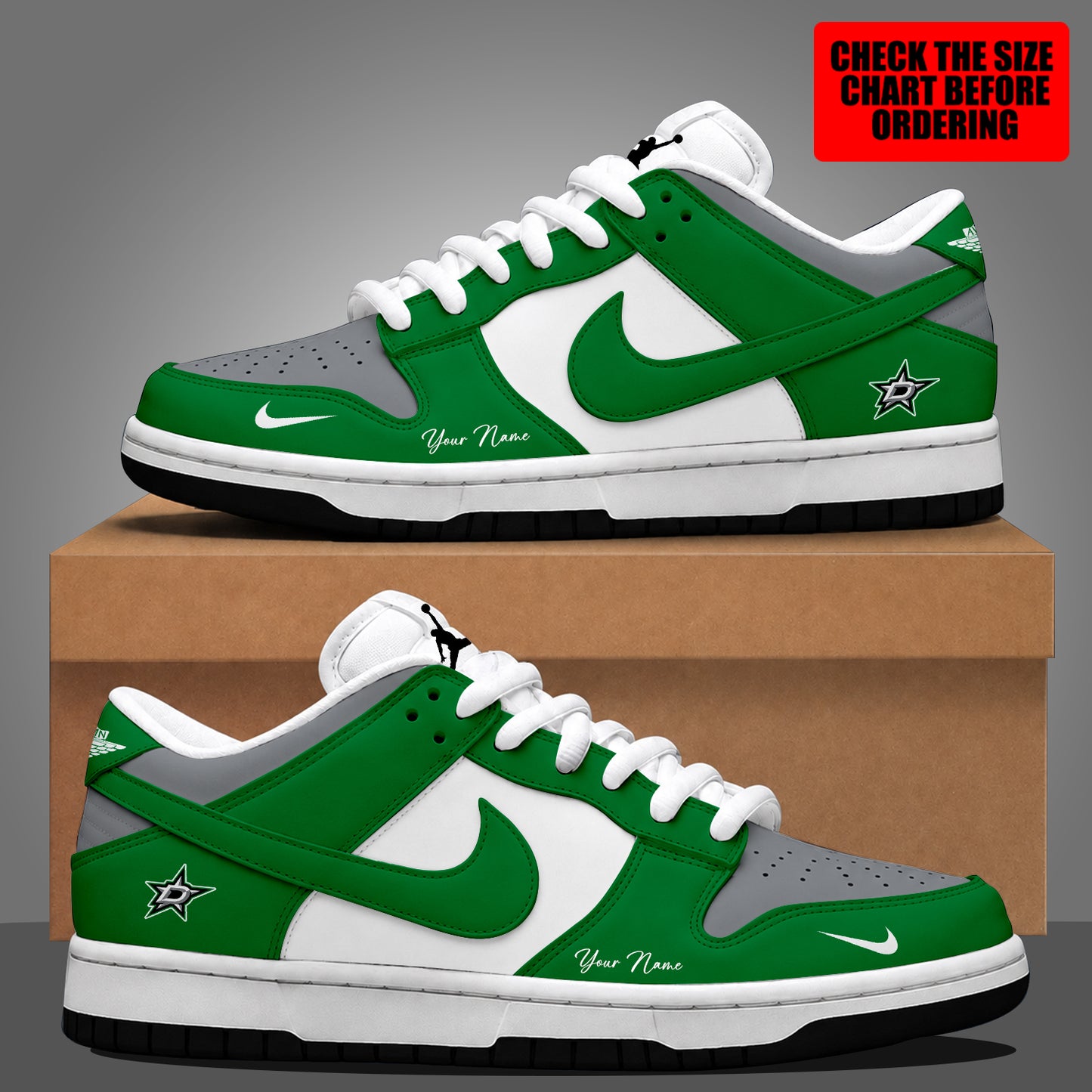 [SUPER SALE] NEW CUSTOMIZED NHL15 DLS DALLAS STARS DUNK LOW SHOES