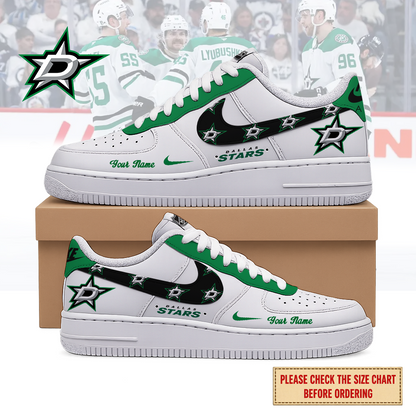 EXCLUSIVE EDITION - NEW CUSTOMIZED NHL15 DLS DALLAS STARS AF1 SHOES