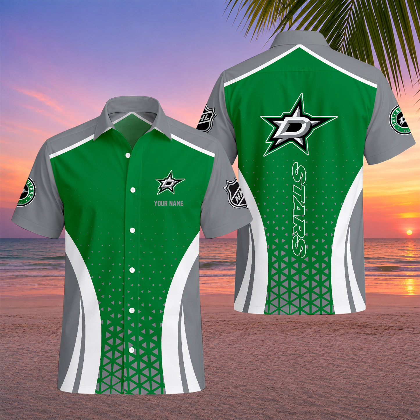 LIMITED EDITION - NEW CUSTOMIZED NHL15 DLS DALLAS STARS UNISEX HAWAIIAN SHIRT
