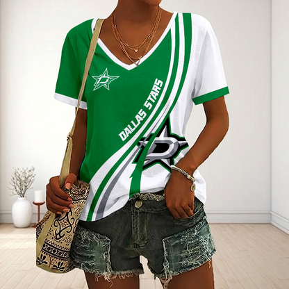 LIMITED EDITION - NEW CUSTOMIZED NHL15 DLS DALLAS STARS V-NECK FEMALE SHIRT
