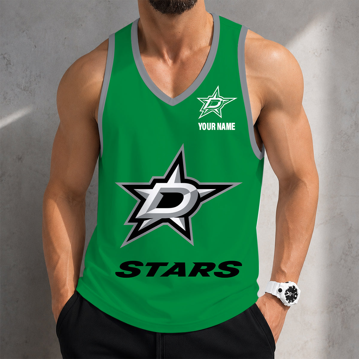 LIMITED EDITION - NEW CUSTOMIZED NHL15 DLS DALLAS STARS MEN'S TANK TOP