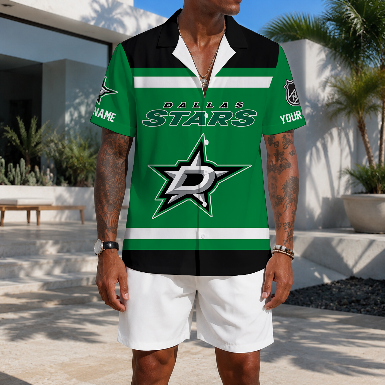LIMITED EDITION - NEW CUSTOMIZED NHL15 DLS DALLAS STARS UNISEX HAWAIIAN SHIRT