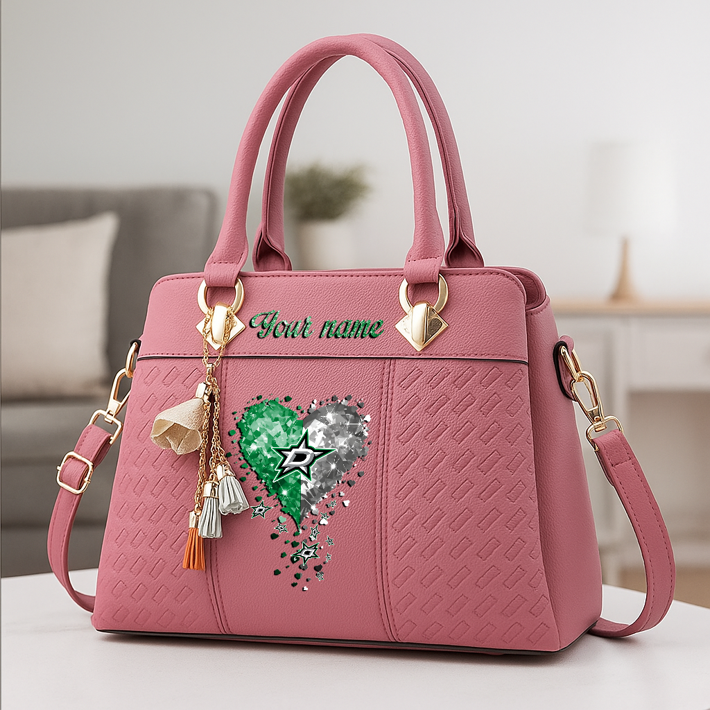 LIMITED EDITION - NEW CUSTOMIZED NHL15 DLS DALLAS STARS ZIP HANDBAG MULTICOLOR