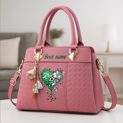 LIMITED EDITION - NEW CUSTOMIZED NHL15 DLS DALLAS STARS ZIP HANDBAG MULTICOLOR