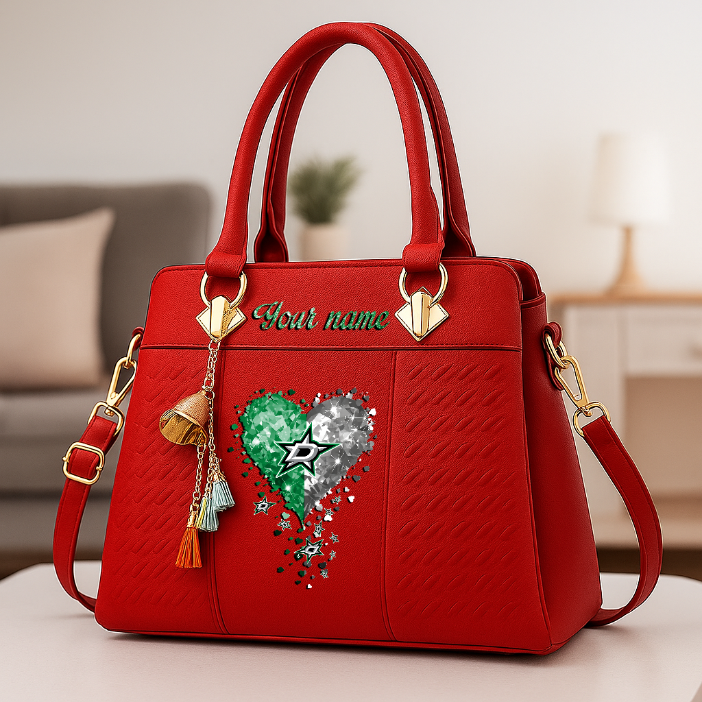 LIMITED EDITION - NEW CUSTOMIZED NHL15 DLS DALLAS STARS ZIP HANDBAG MULTICOLOR