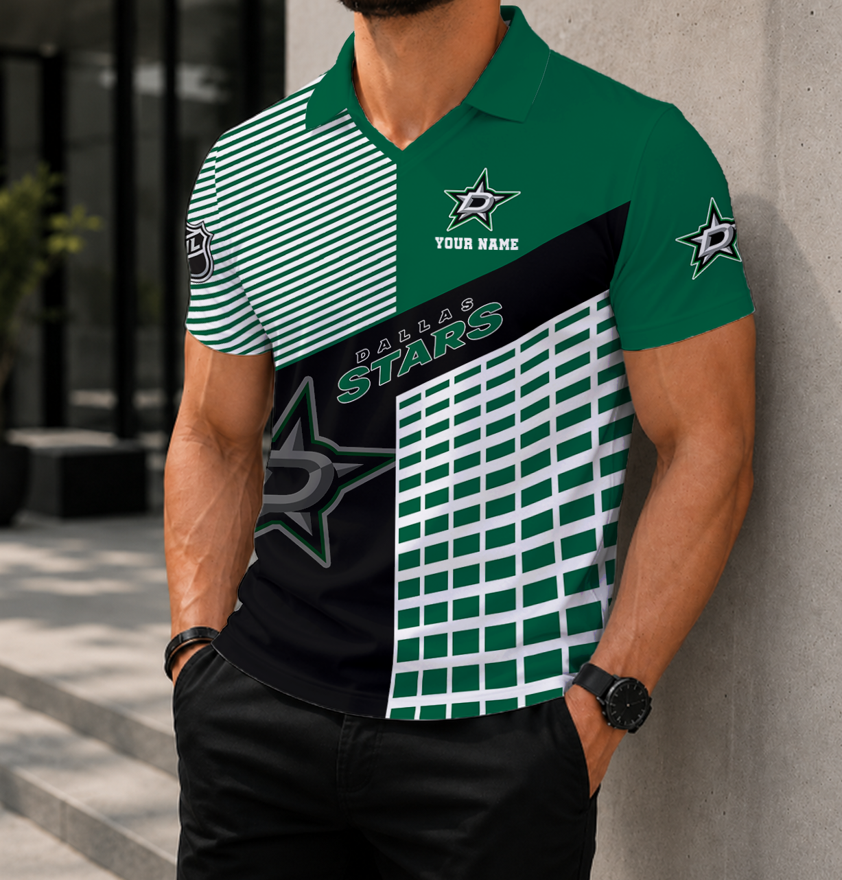 VIRAL EDITION - NEW CUSTOMIZED NHL15 DLS DALLAS STARS POLO SHIRT