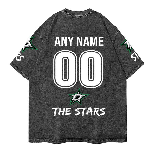 [SUPER SALE] NEW CUSTOMIZED NHL15 DLS DALLAS STARS MULTICOLOR WASHED TEE