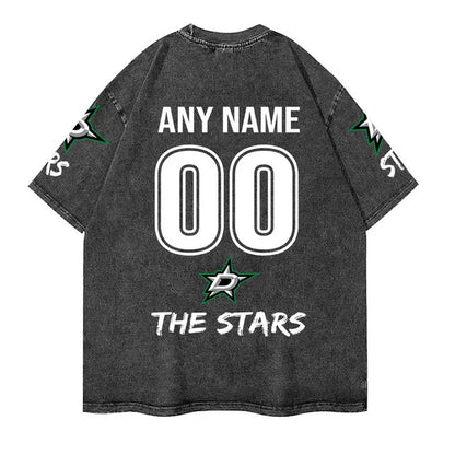 [SUPER SALE] NEW CUSTOMIZED NHL15 DLS DALLAS STARS MULTICOLOR WASHED TEE