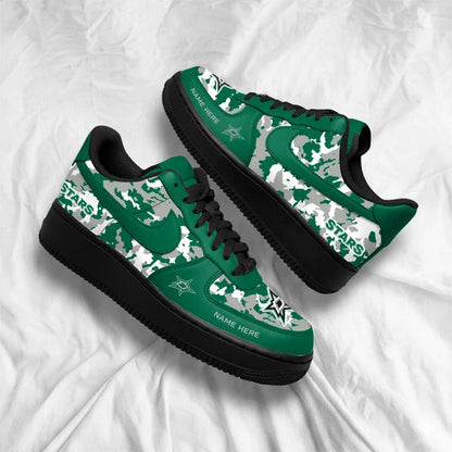 [SUPER SALE] NEW CUSTOMIZED NHL15 DLS DALLAS STARS AF1 SHOES