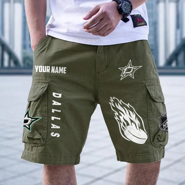 [SUPER SALE] NEW CUSTOMIZED NHL15 DLS DALLAS STARS CARGO SHORTS