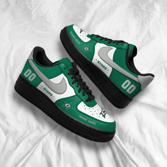 [SUPER SALE] NEW CUSTOMIZED NHL15 DLS DALLAS STARS AF1 SHOES