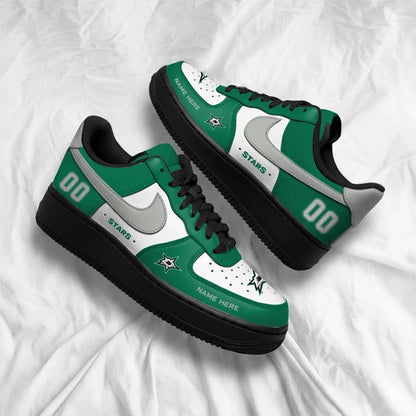 [SUPER SALE] NEW CUSTOMIZED NHL15 DLS DALLAS STARS AF1 SHOES