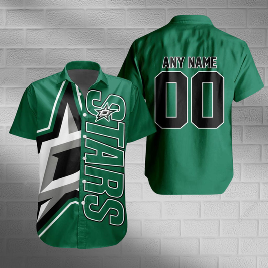[SUPER SALE] NEW CUSTOMIZED NHL15 DLS DALLAS STARS UNISEX HAWAIIAN SHIRT