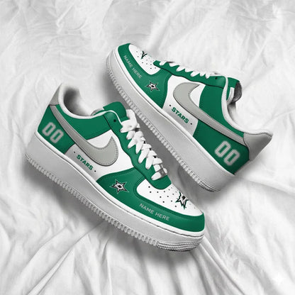 [SUPER SALE] NEW CUSTOMIZED NHL15 DLS DALLAS STARS AF1 SHOES