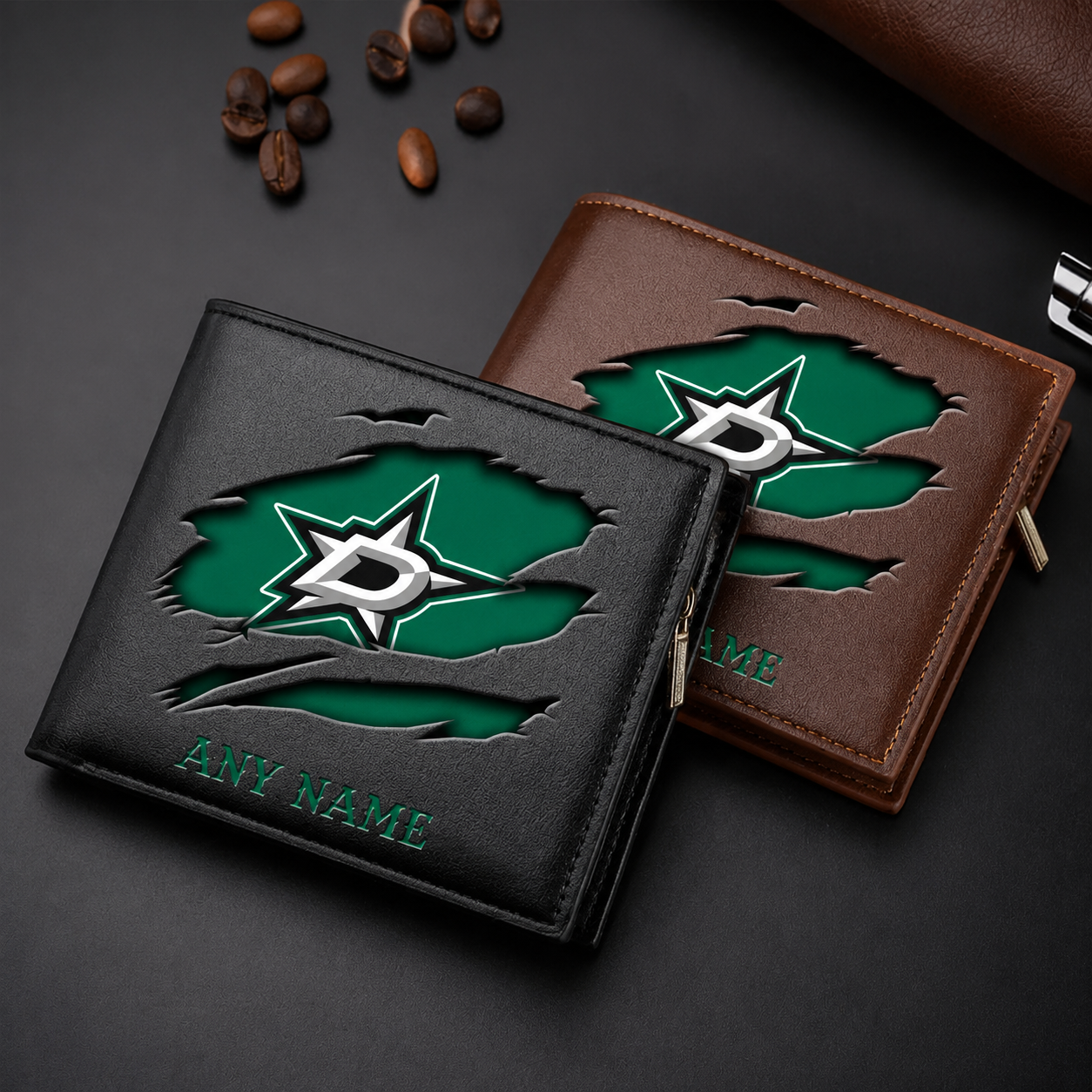LIMITED EDITION - NEW CUSTOMIZED NHL15 DLS DALLAS STARS LEATHER WALLET