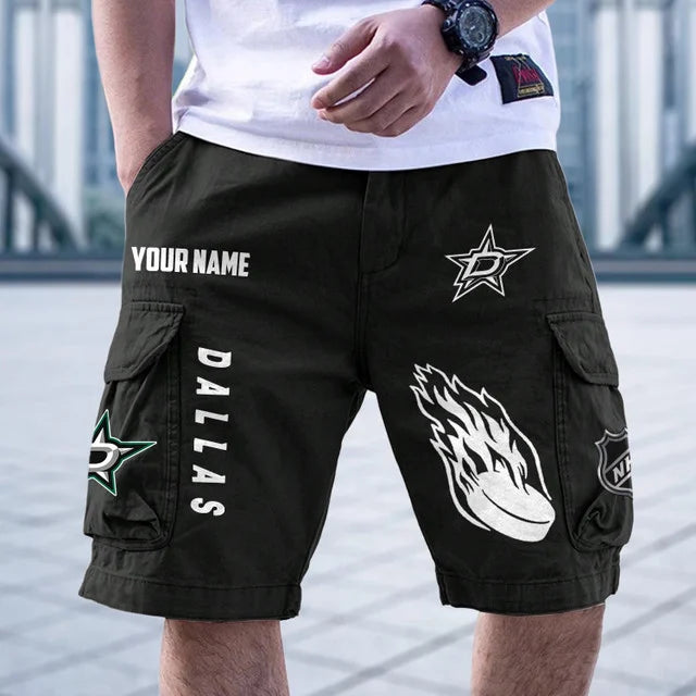 [SUPER SALE] NEW CUSTOMIZED NHL15 DLS DALLAS STARS CARGO SHORTS