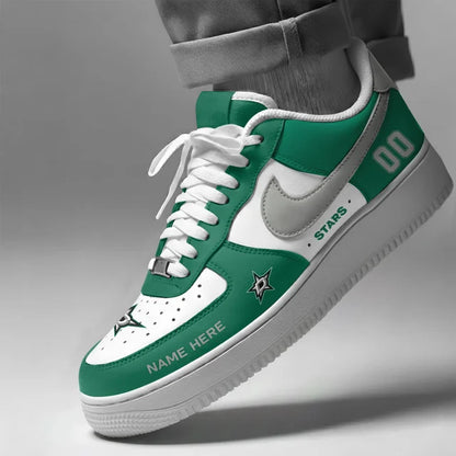 [SUPER SALE] NEW CUSTOMIZED NHL15 DLS DALLAS STARS AF1 SHOES