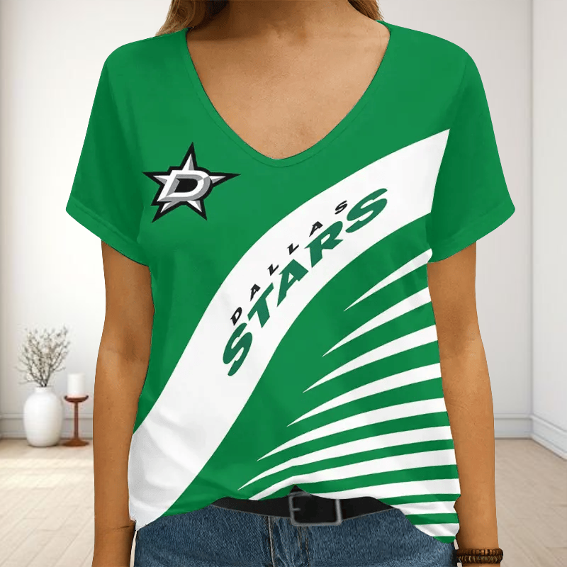 LIMITED EDITION - NEW CUSTOMIZED NHL15 DLS DALLAS STARS V-NECK FEMALE SHIRT