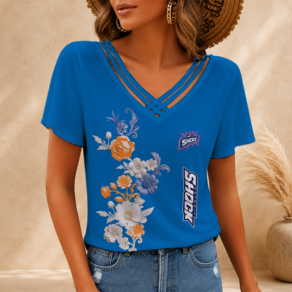 [FAN FAVORITE] NEW CUSTOMIZED WNBA15 DTS DETROIT SHOCK V-NECK SHIRT