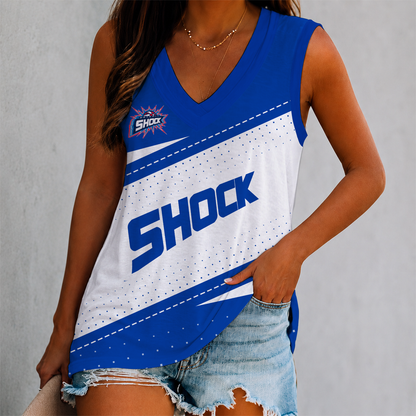 LIMITED EDITION - NEW CUSTOMIZED WNBA15 DTS DETROIT SHOCK WOMEN'S V-NECK TANK TOP