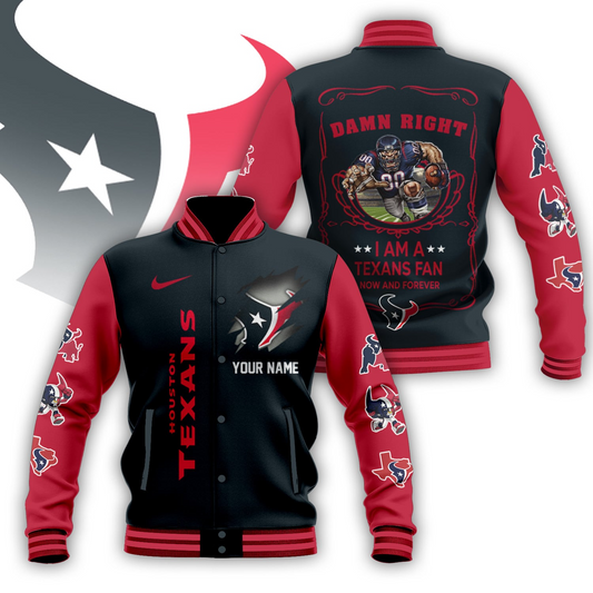 LIMITED EDITION - NEW CUSTOMIZED NFL15 HTT HOUSTON TEXANS BASEBALL JACKET