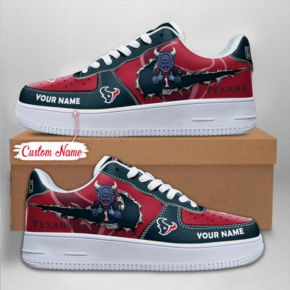 LIMITED EDITION - NEW CUSTOMIZED NFL15 HTT HOUSTON TEXANS AF1 SNEAKERS