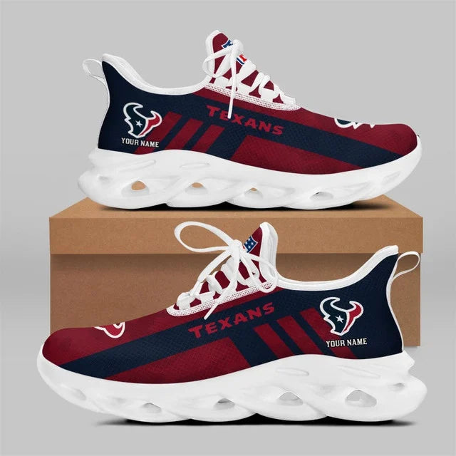 LIMITED EDITION - NEW CUSTOMIZED NFL15 HTT HOUSTON TEXANS UNISEX MAX SOUL SHOES