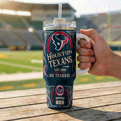 LIMITED EDITION - NEW CUSTOMIZED NFL15 HTT HOUSTON TEXANS 40OZ TUMBLER