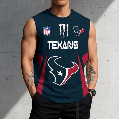 LIMITED EDITION - NEW CUSTOMIZED NFL15 HTT HOUSTON TEXANS MEN'S GYM SHIRT