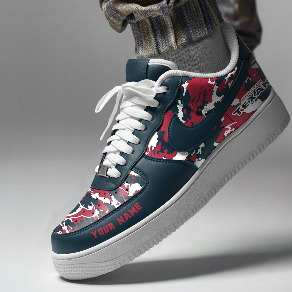 LIMITED EDITION - NEW CUSTOMIZED NFL15 HTT HOUSTON TEXANS AF1 SNEAKERS